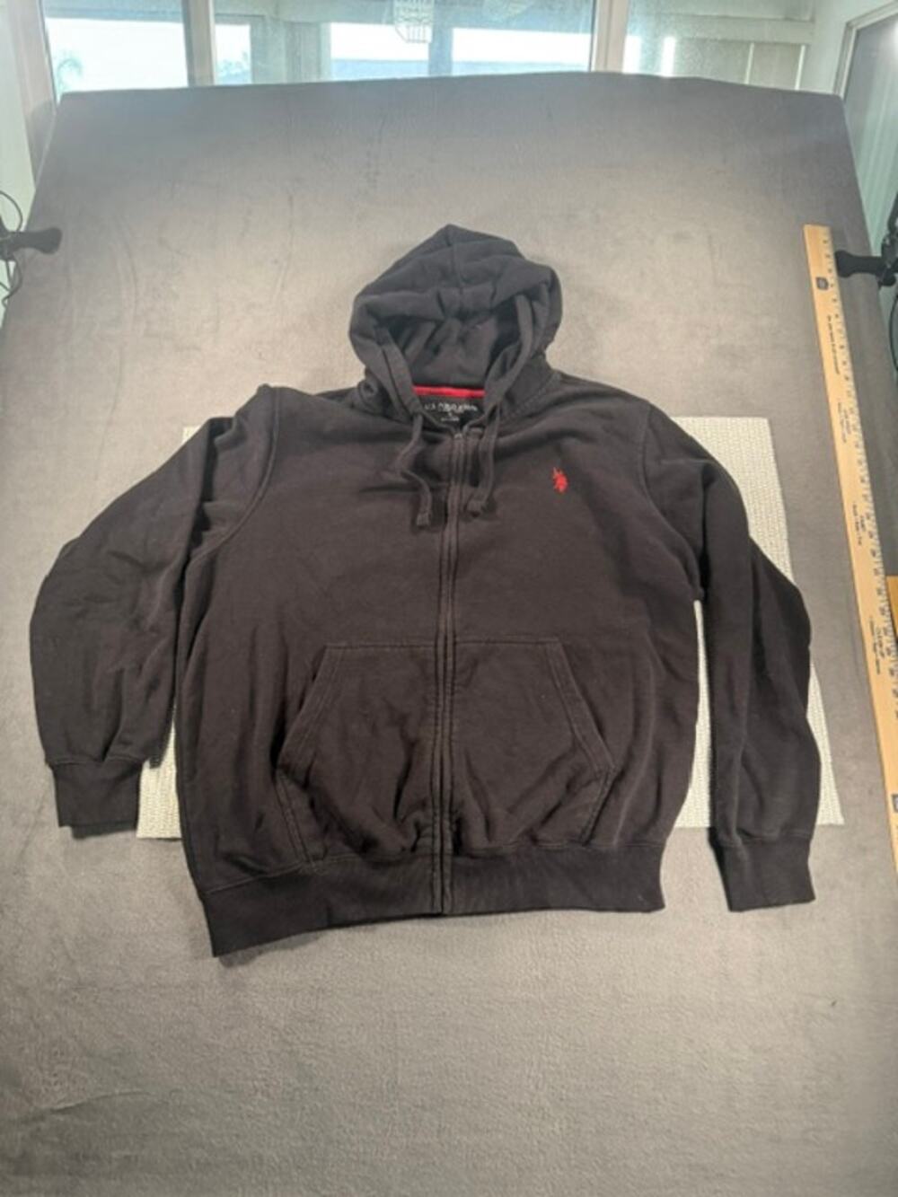 U.S . POLO ASSN BLACK FULL -ZIP HOODIE